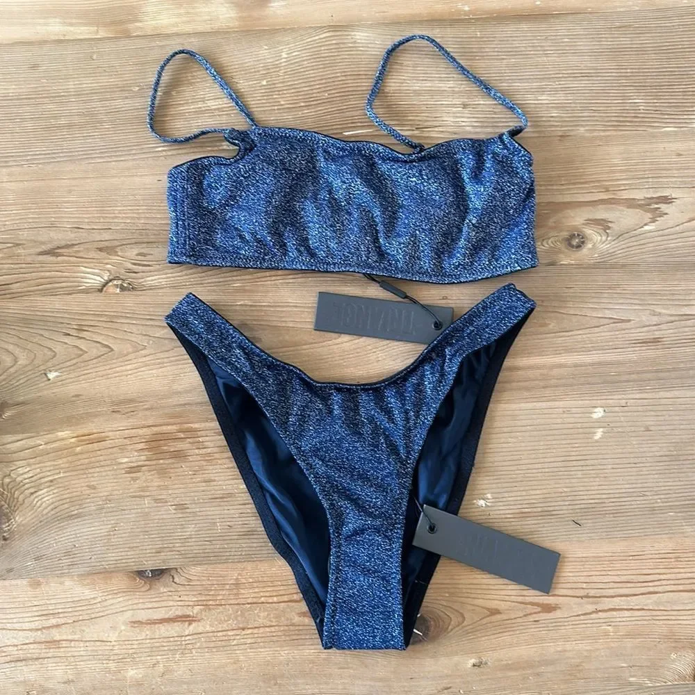 triangl swimwear Sparkle Dark Blue Two-Piece Bikini
